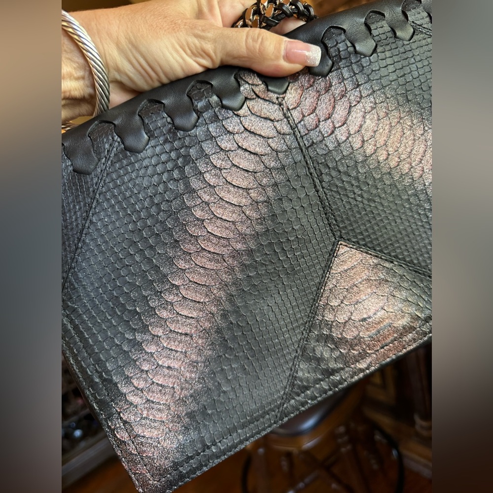 Amazing Roberto Cavalli Shimmery Python Handbag - image 6